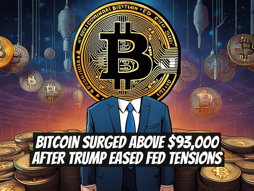 Bitcoin Surged Above $93,000 After Trump Eased Fed Tensions