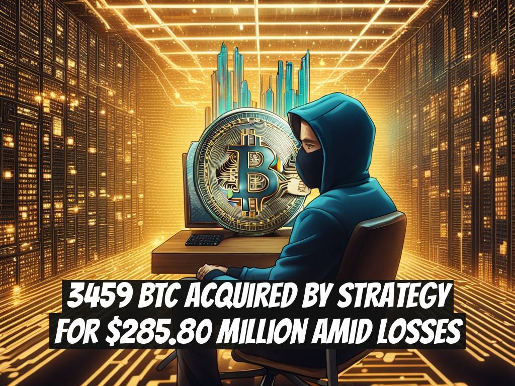 3459 BTC Acquired by Strategy for $285.80 Million Amid Losses