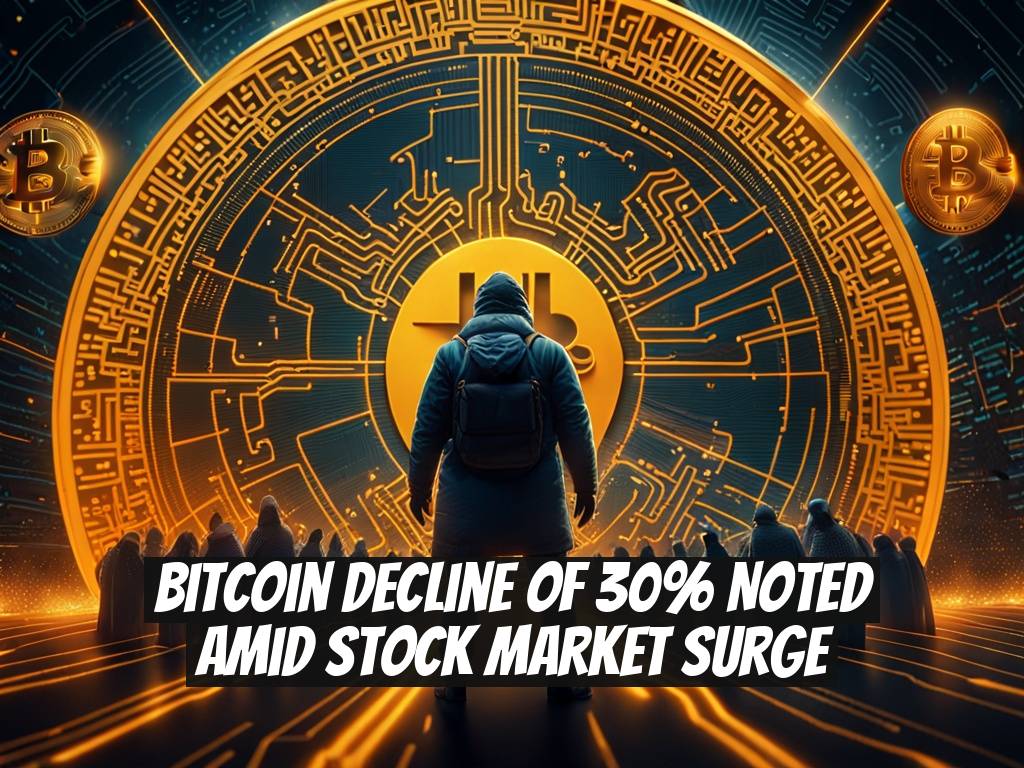 Bitcoin Decline of 30% Noted Amid Stock Market Surge