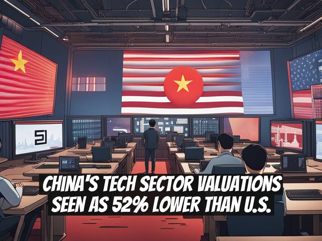 China's Tech Sector Valuations Seen as 52% Lower than U.S.