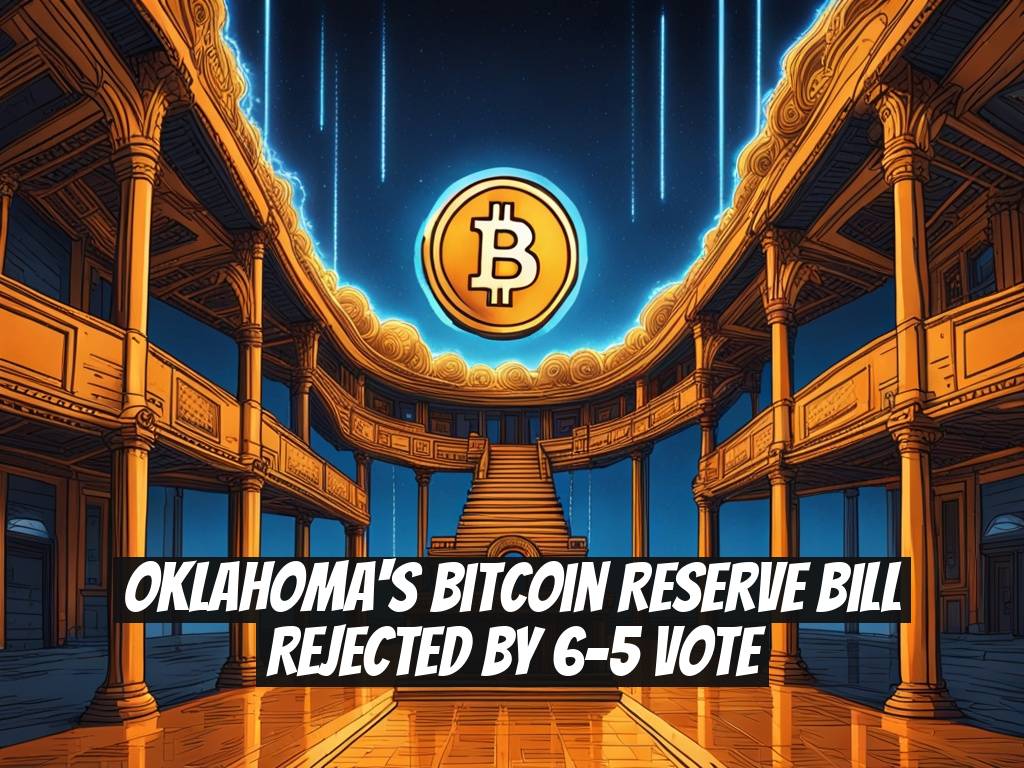 Oklahoma's Bitcoin Reserve Bill Rejected by 6-5 Vote