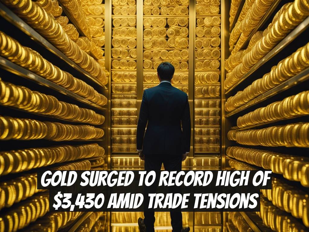 Gold Surged to Record High of $3,430 Amid Trade Tensions
