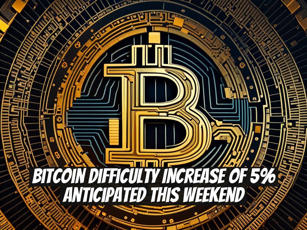 Bitcoin Difficulty Increase of 5% Anticipated This Weekend