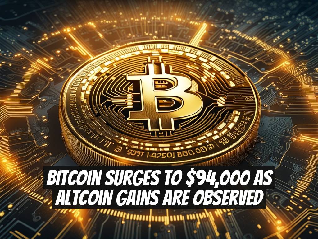 Bitcoin Surges to $94,000 as Altcoin Gains are Observed