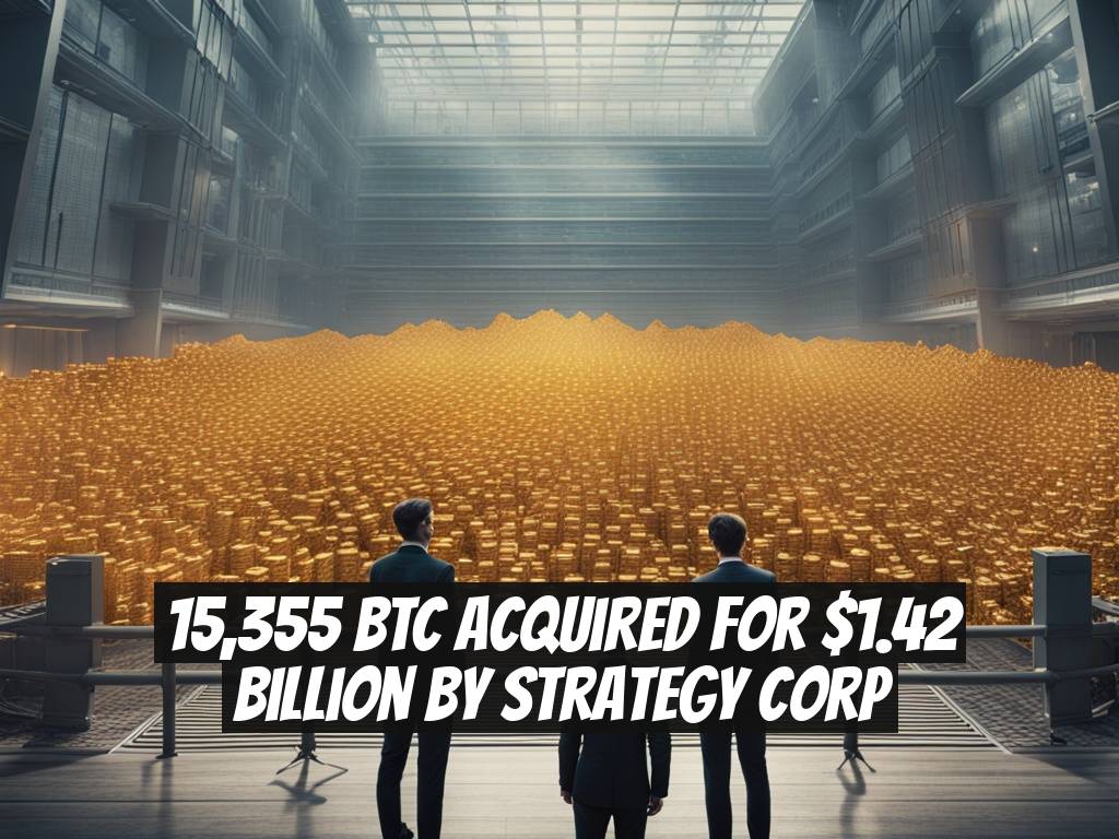 15,355 BTC Acquired for $1.42 Billion by Strategy Corp