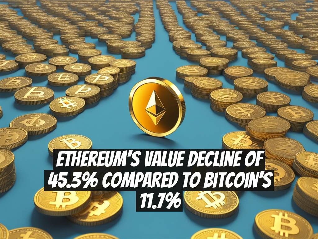 Ethereum's Value Decline of 45.3% Compared to Bitcoin's 11.7%