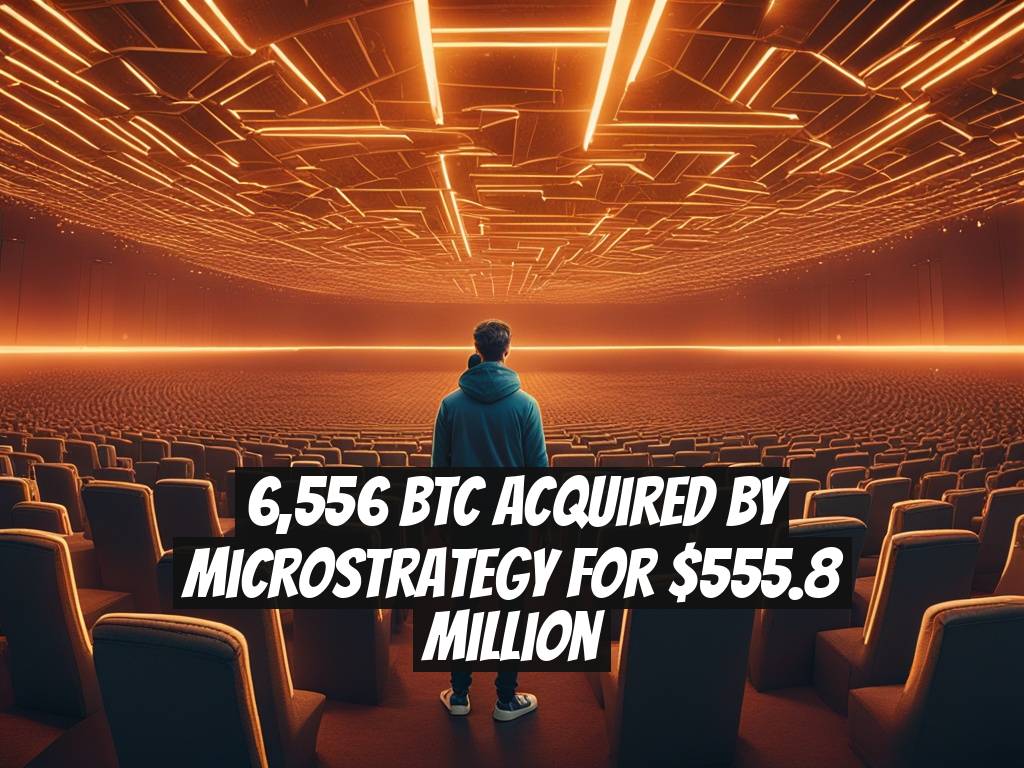 6,556 BTC Acquired by MicroStrategy for $555.8 Million