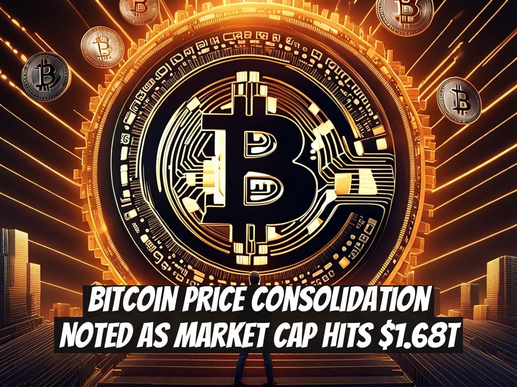 Bitcoin Price Consolidation Noted as Market Cap Hits $1.68T