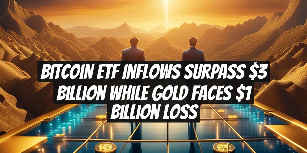 Bitcoin ETF Inflows Surpass $3 Billion While Gold Faces $1 Billion Loss
