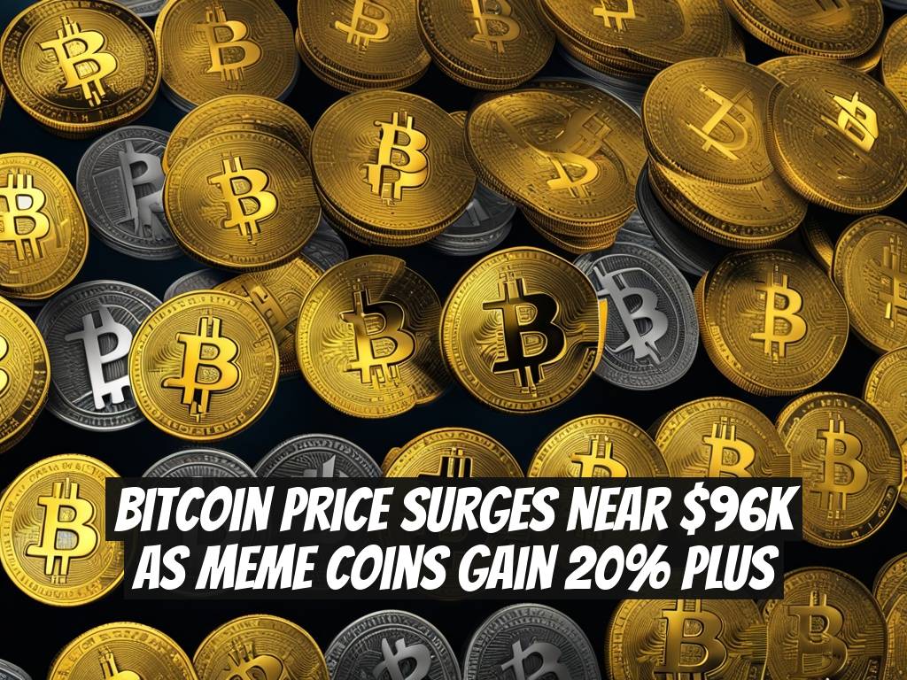 Bitcoin Price Surges Near $96K as Meme Coins Gain 20% Plus