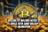 Bitcoin ETF Inflows Noted to Surge 85% Amid Bullish Momentum