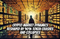 Crypto Market Dynamics Reshaped by 90% Token Crashes and Collapses