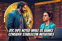BTC Dips Noted While US Banks Consider Stablecoin Initiatives