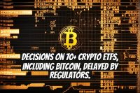 Decisions on 70+ crypto ETFs, including Bitcoin, delayed by regulators.