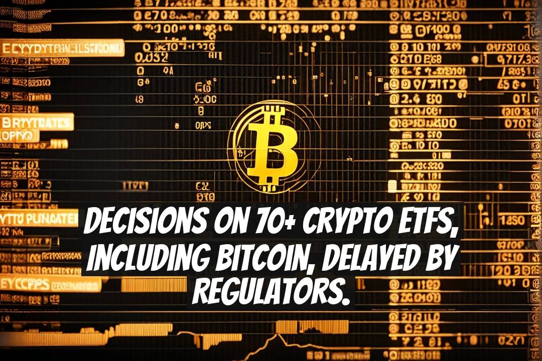 Decisions on 70+ crypto ETFs, including Bitcoin, delayed by regulators.