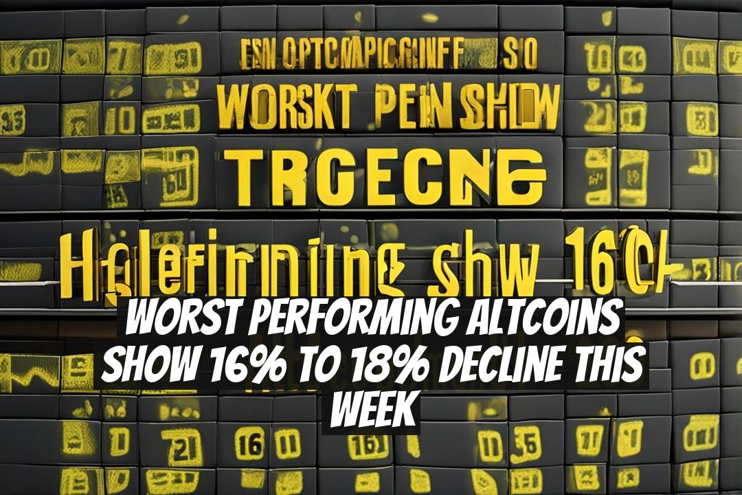 Worst Performing Altcoins Show 16% to 18% Decline This Week