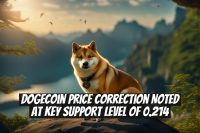 Dogecoin Price Correction Noted at Key Support Level of 0.214