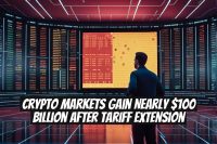 Crypto Markets Gain Nearly $100 Billion After Tariff Extension