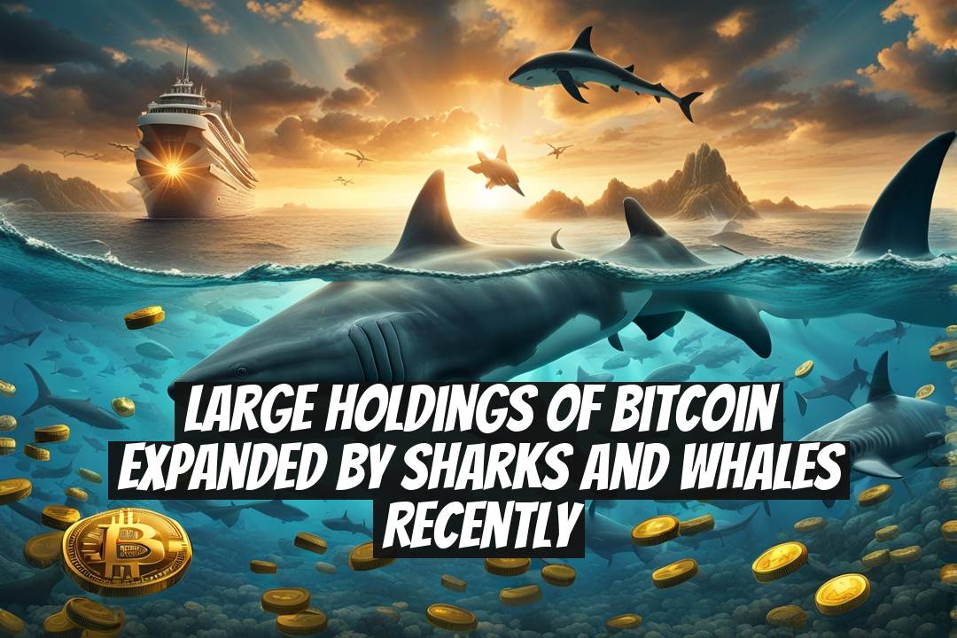 Large Holdings of Bitcoin Expanded by Sharks and Whales Recently