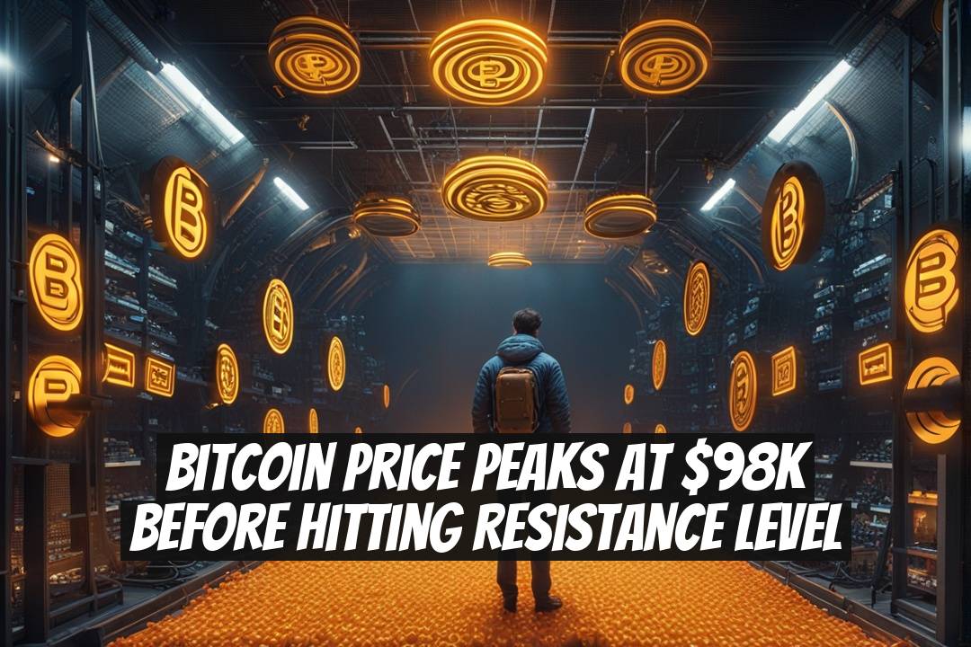 Bitcoin Price Peaks at $98K Before Hitting Resistance Level