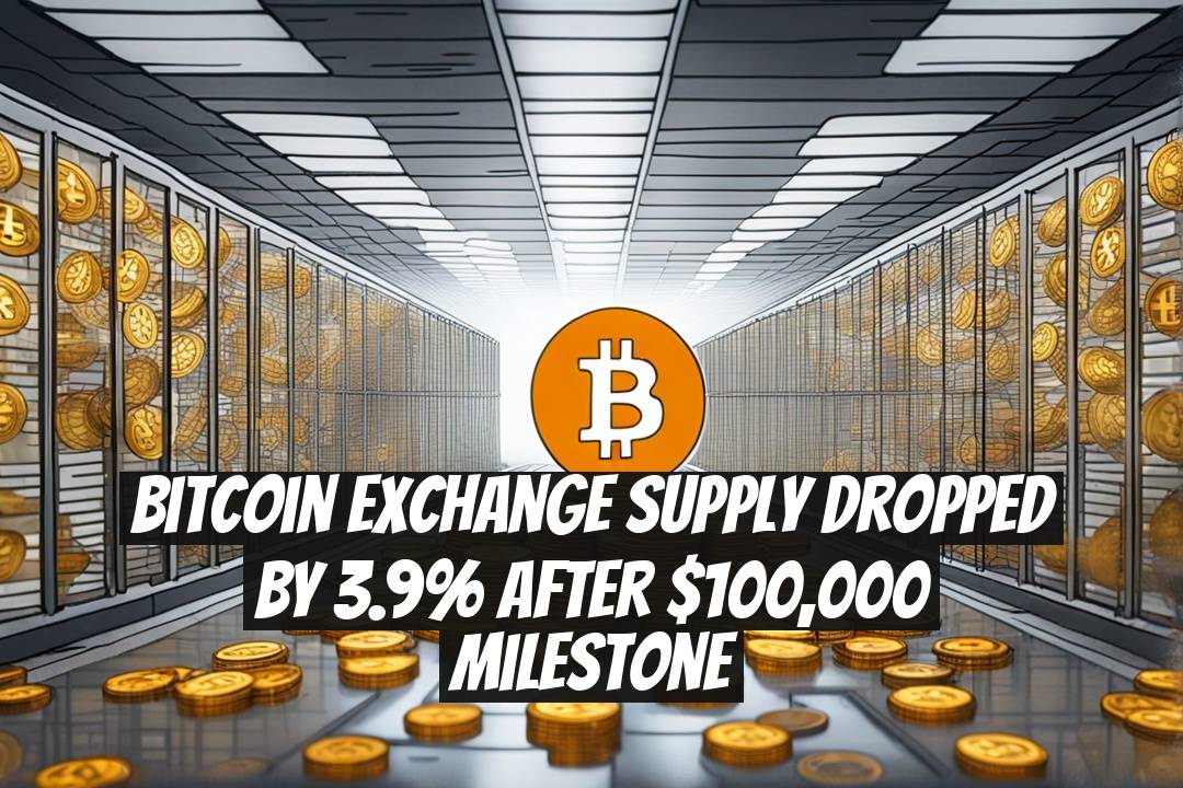 Bitcoin Exchange Supply Dropped by 3.9% After $100,000 Milestone