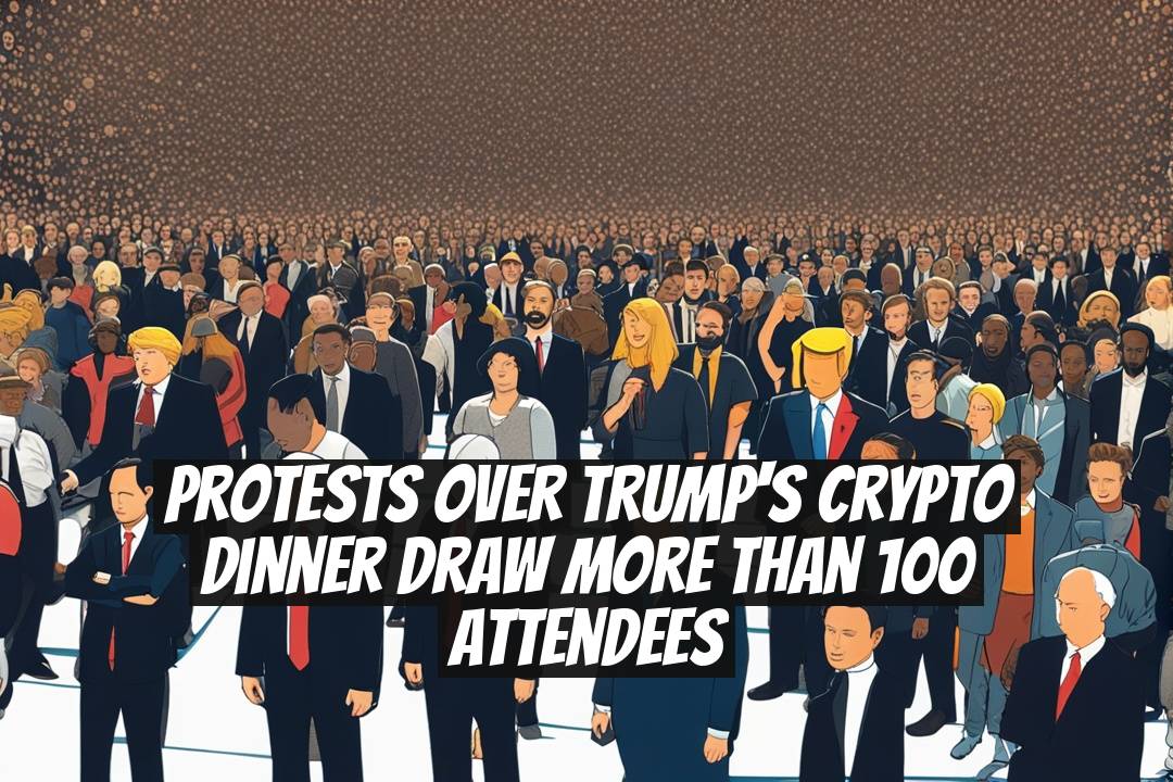 Protests Over Trump's Crypto Dinner Draw More Than 100 Attendees