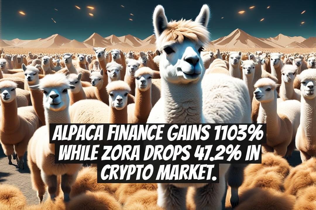 Alpaca Finance gains 1103% while Zora drops 47.2% in crypto market.