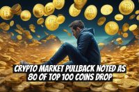 Crypto Market Pullback Noted as 80 of Top 100 Coins Drop