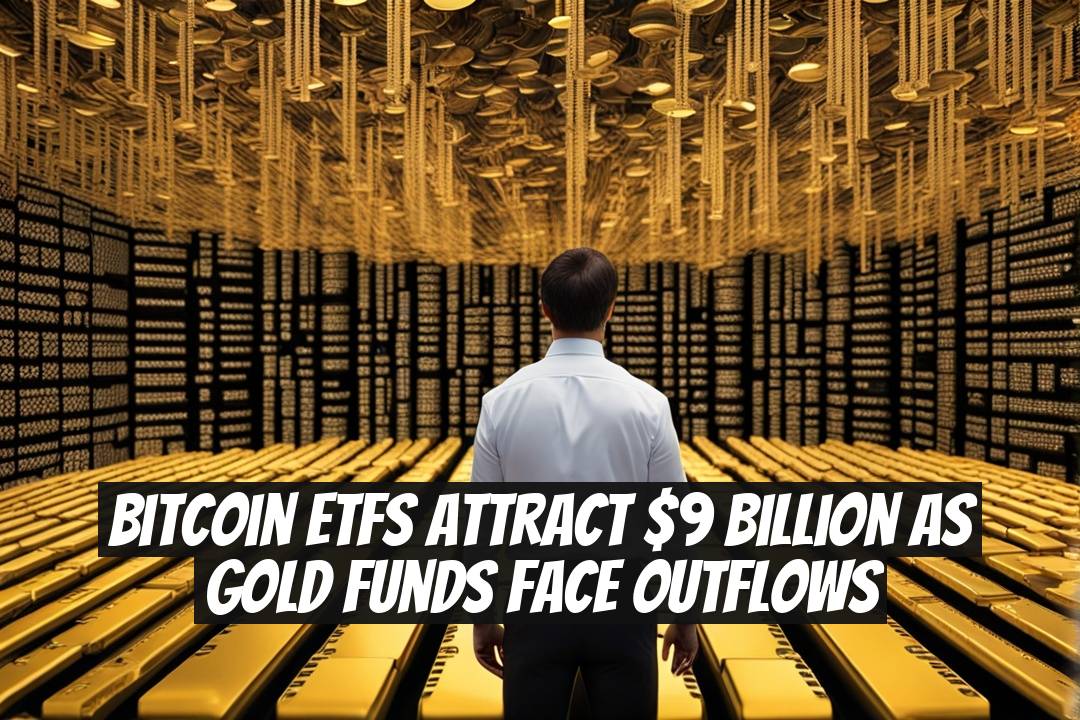 Bitcoin ETFs Attract $9 Billion as Gold Funds Face Outflows
