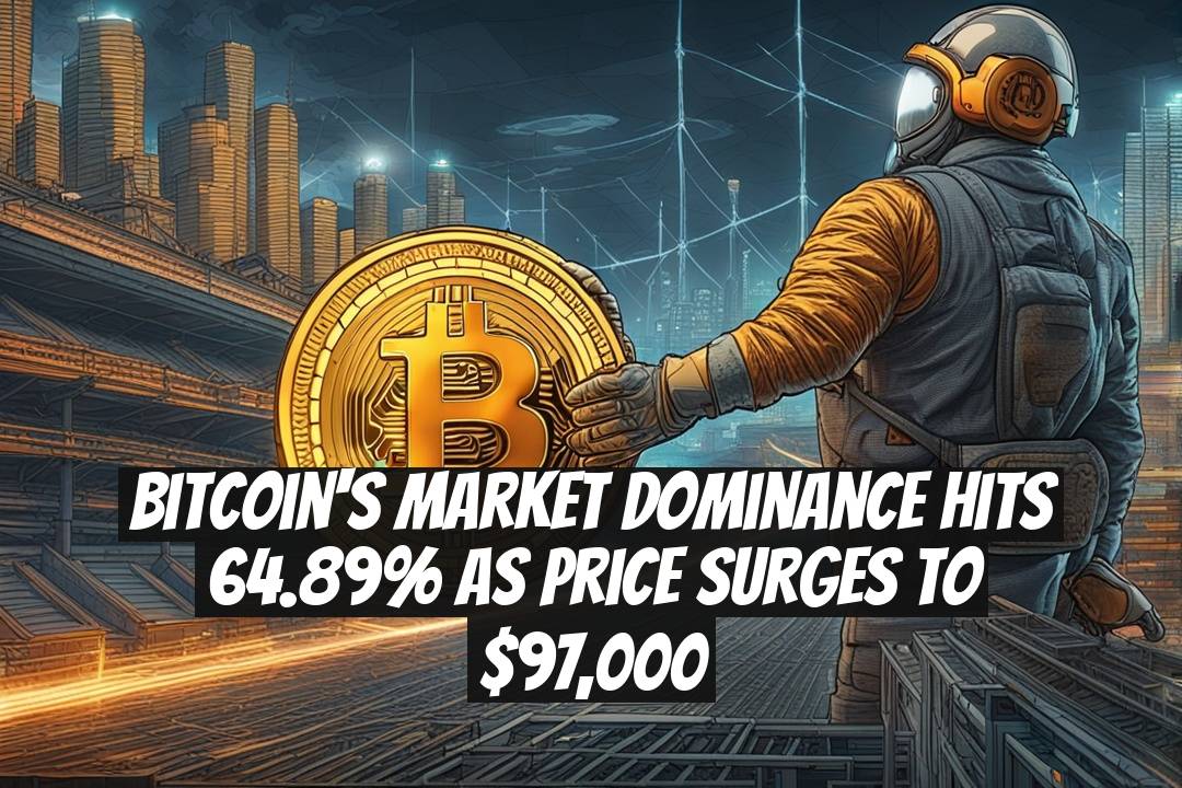 Bitcoin's Market Dominance Hits 64.89% as Price Surges to $97,000