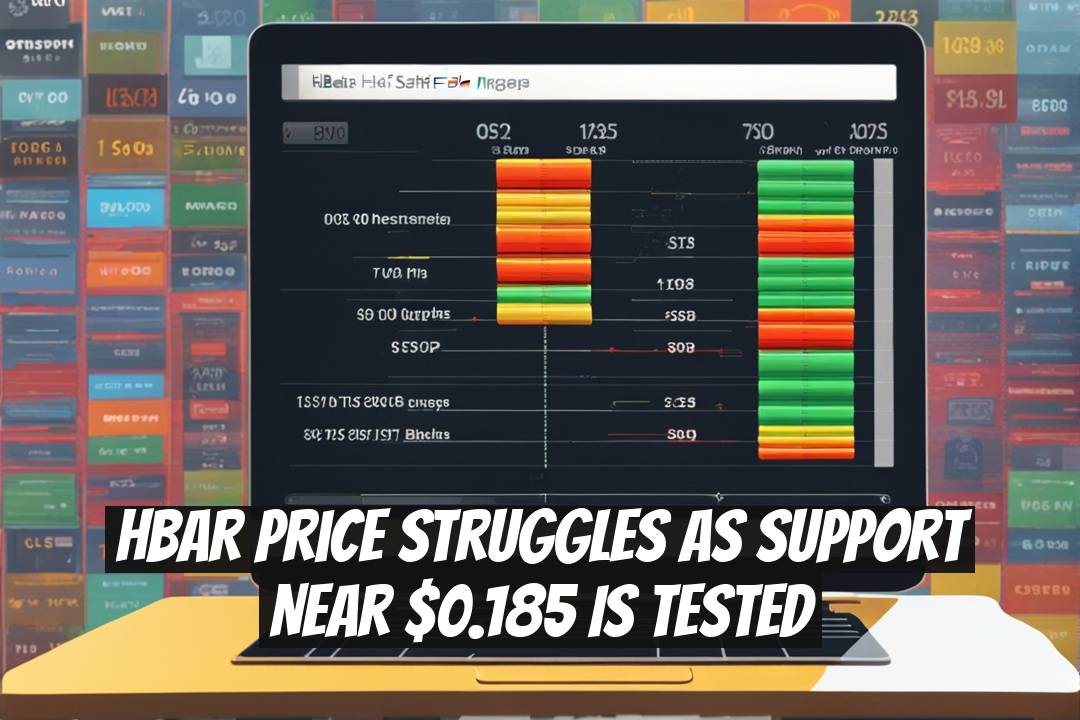 HBAR Price Struggles as Support Near $0.185 is Tested