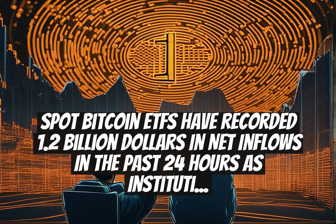 Spot Bitcoin ETFs have recorded 1.2 billion dollars in net inflows in the past 24 hours as institutional demand has surged.