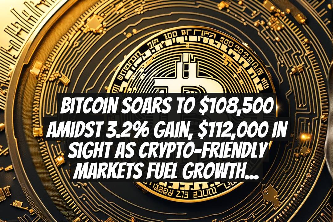 Bitcoin Soars To $108,500 Amidst 3.2% Gain, $112,000 In Sight As Crypto-Friendly Markets Fuel Growth By 25%