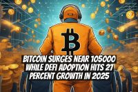 Bitcoin Surges Near 105000 While DeFi Adoption Hits 27 Percent Growth in 2025