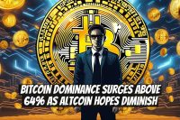 Bitcoin Dominance Surges Above 64% as Altcoin Hopes Diminish