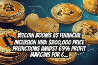 Bitcoin Booms As Financial Inclusion Hub: $200,000 Price Predictions Amidst 69% Profit Margins For Crypto Owners
