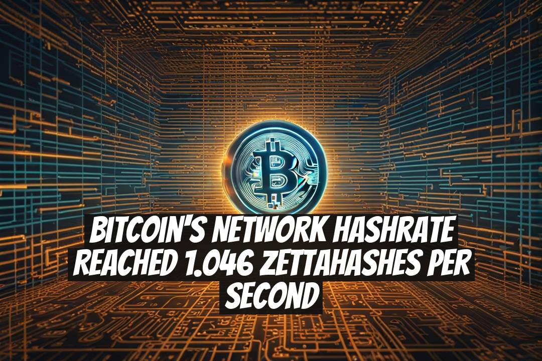 Bitcoin's Network Hashrate Reached 1.046 Zettahashes Per Second