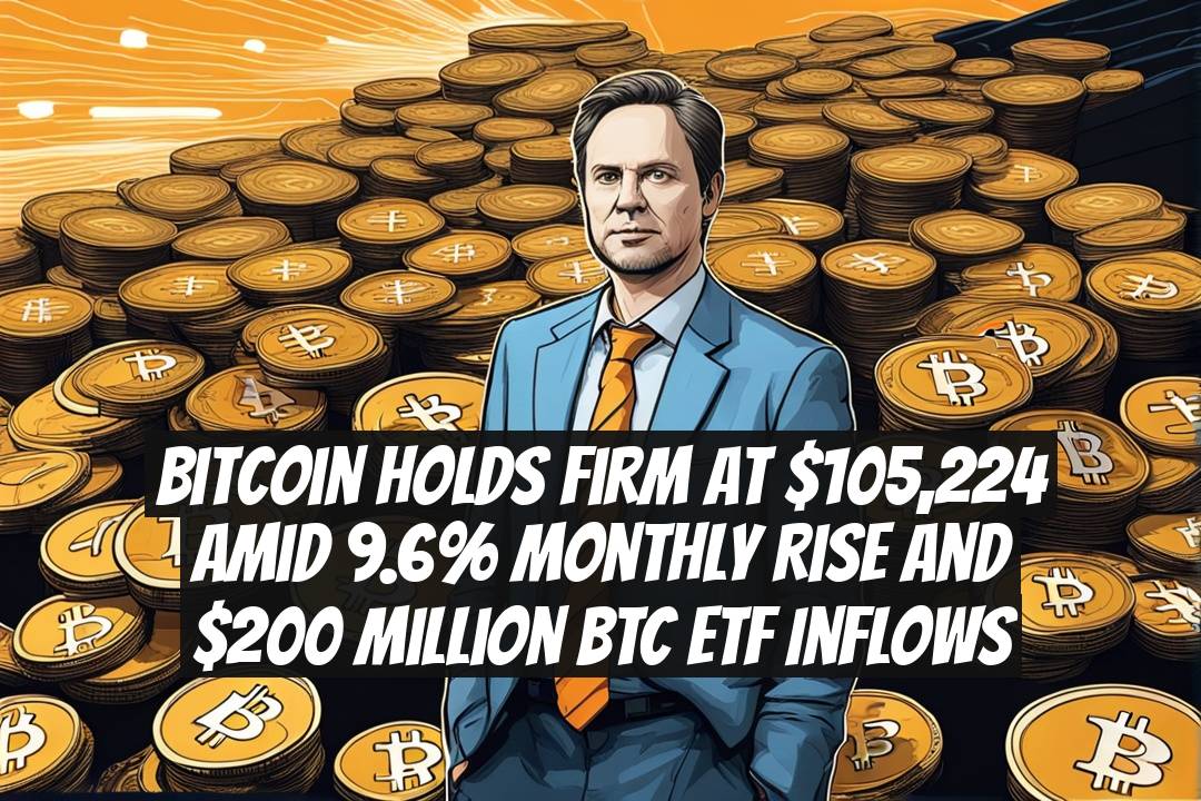 Bitcoin Holds Firm at $105,224 Amid 9.6% Monthly Rise and $200 Million BTC ETF Inflows
