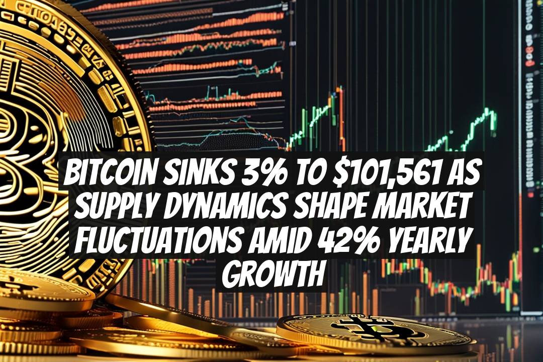 Bitcoin Sinks 3% To $101,561 As Supply Dynamics Shape Market Fluctuations Amid 42% Yearly Growth