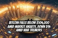 Bitcoin Falls Below $104,000 Amid Market Anxiety, Down 5% Amid War Tremors
