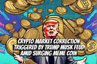 Crypto Market Correction Triggered by Trump Musk Feud Amid Surging Meme Coin
