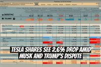 Tesla Shares See 2.6% Drop Amid Musk and Trump's Dispute