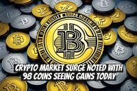 Crypto Market Surge Noted with 98 Coins Seeing Gains Today