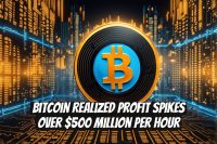 Bitcoin Realized Profit Spikes Over $500 Million Per Hour