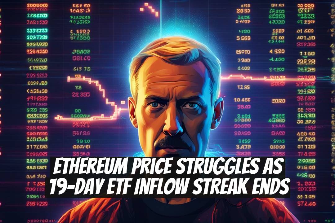 Ethereum Price Struggles As 19-Day ETF Inflow Streak Ends