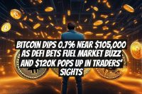 Bitcoin Dips 0.7% Near $105,000 as DeFi Bets Fuel Market Buzz and $120K Pops Up in Traders’ Sights