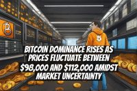 Bitcoin Dominance Rises as Prices Fluctuate Between $98,000 and $112,000 Amidst Market Uncertainty