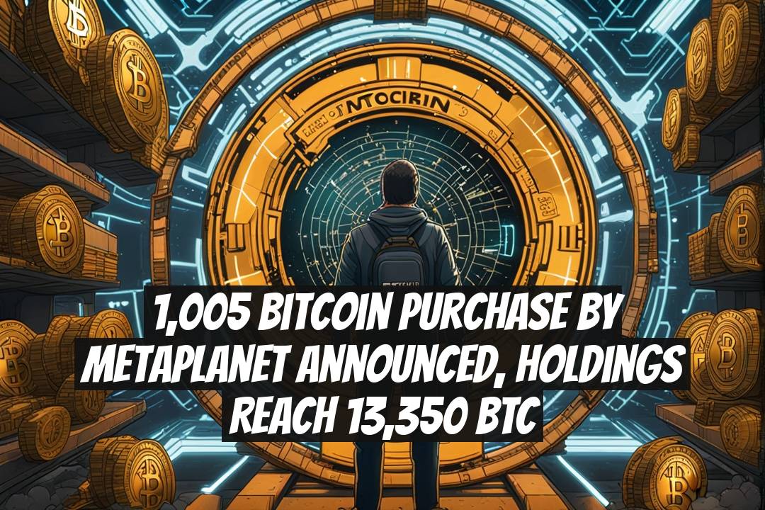 1,005 Bitcoin Purchase by Metaplanet Announced, Holdings Reach 13,350 BTC