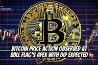 Bitcoin Price Action Observed at Bull Flag's Apex with Dip Expected