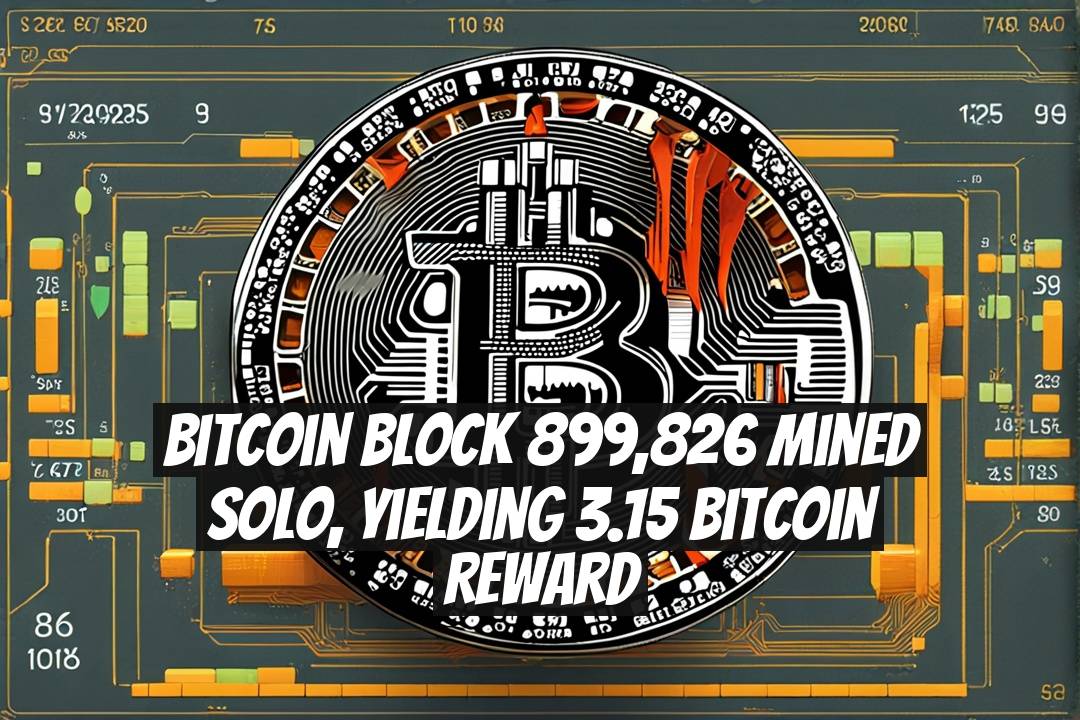 Bitcoin block 899,826 mined solo, yielding 3.15 bitcoin reward